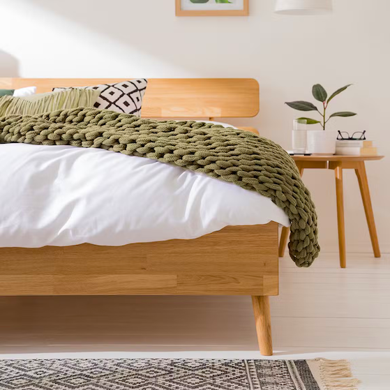Escandi 2 massief eiken bed, 140 x 200 cm / 160 x 200 cm / 180 x 200 cm | NordicStory