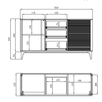 NordicStory Dressoir Ladekast in massief eiken Oxford 3.2.3