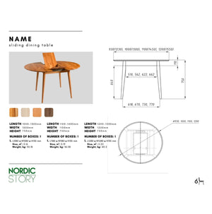 NordicStory Ronde uitschuifbare eettafel in massief eiken Escandi 5