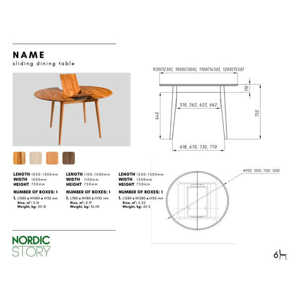 NordicStory Ronde uitschuifbare eettafel in massief eiken Escandi 5