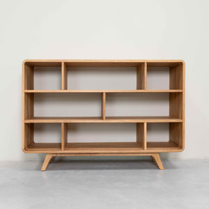 Eikenhouten boekenkast Geneva 1, 130 x 45 x 89 cm, NordicStory