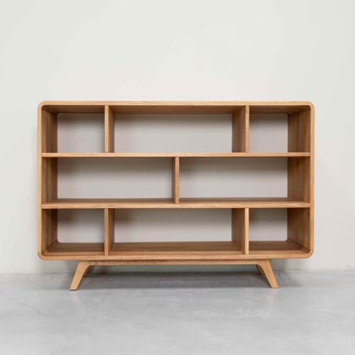Eikenhouten boekenkast Geneva 1, 130 x 45 x 89 cm, NordicStory