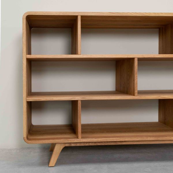 Eikenhouten boekenkast Geneva 1, 130 x 45 x 89 cm, NordicStory