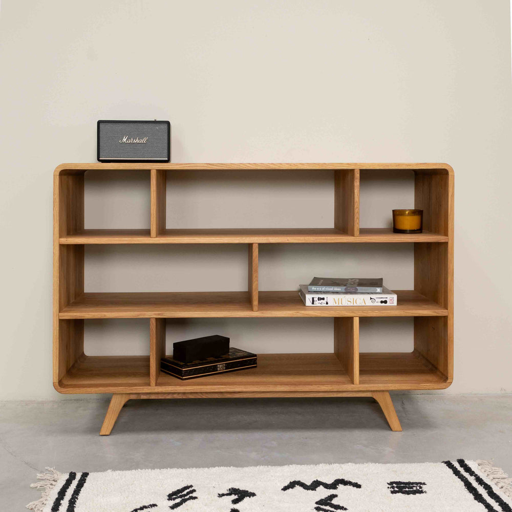 Eikenhouten boekenkast Geneva 1, 130 x 45 x 89 cm, NordicStory