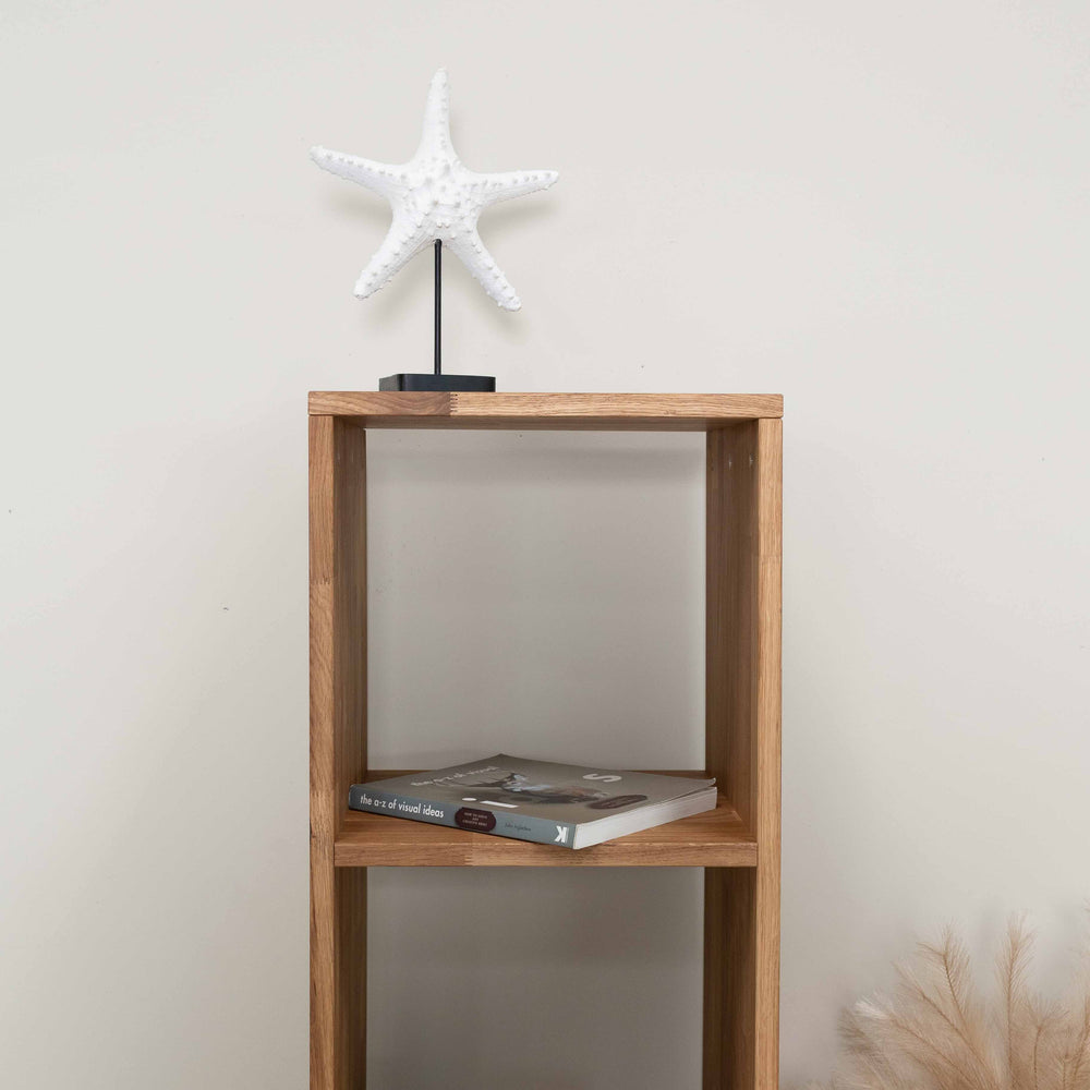 Boekenkast Regal 4, massief eiken boekenkast, 39 x 35 x 150 cm, NordicStory