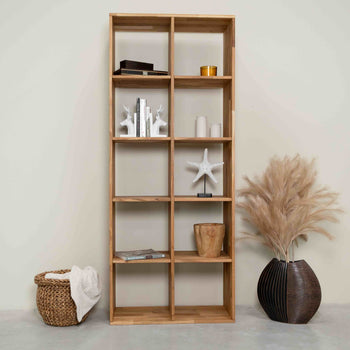 Massief eiken boekenkast Regal 10, 76 x 35 x 187 cm | NordicStory