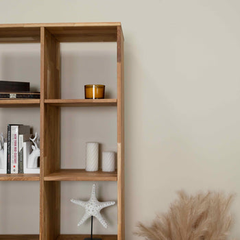 Massief eiken boekenkast Regal 10, 76 x 35 x 187 cm | NordicStory
