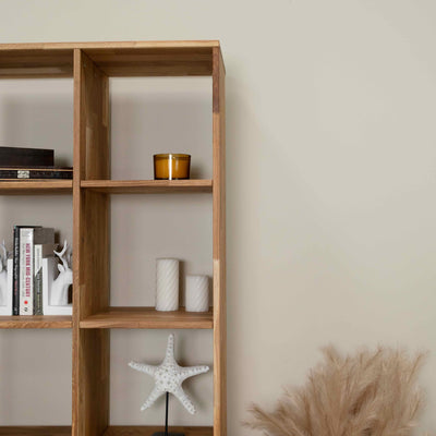 Massief eiken boekenkast Regal 10, 76 x 35 x 187 cm | NordicStory