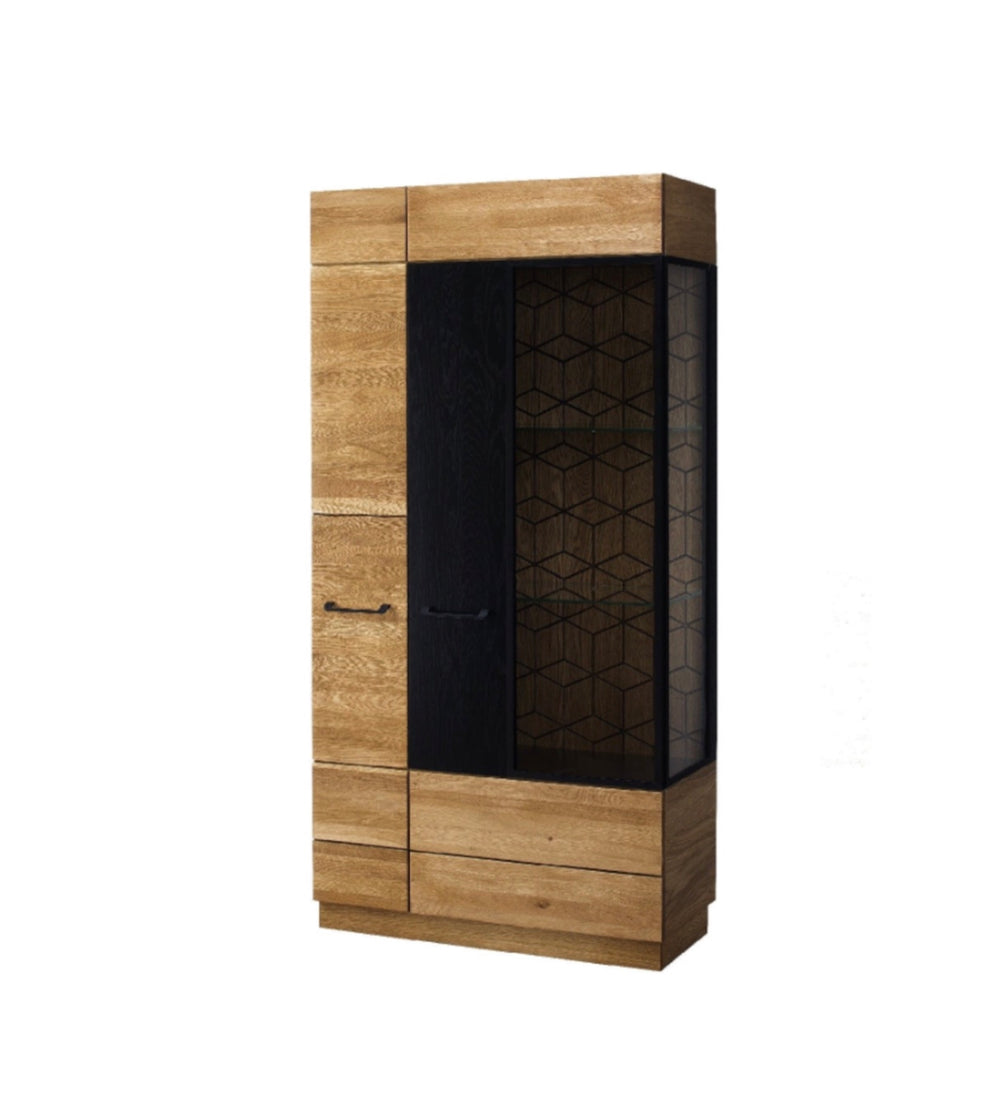 LoftStory Eikenhouten vitrinekast