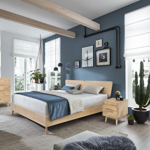 NordicStory Bed massief eiken Scandinavische slaapkamer 