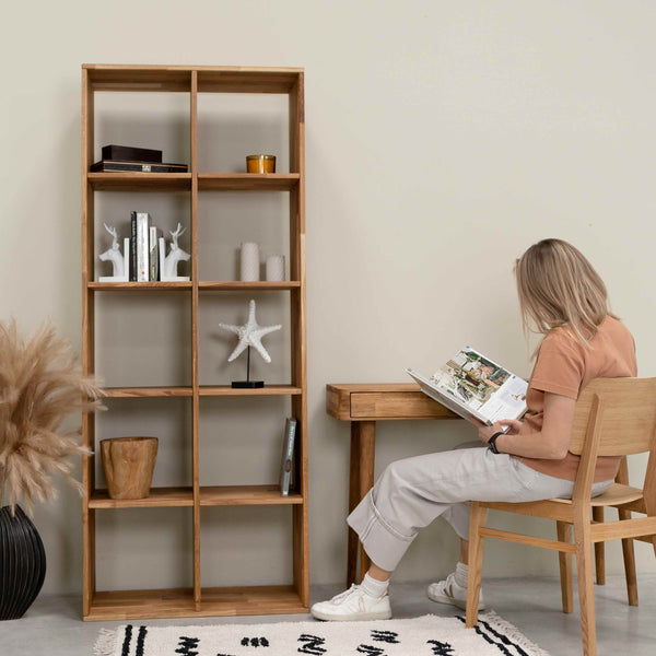 Massief eiken boekenkast Regal 10, 76 x 35 x 187 cm | NordicStory