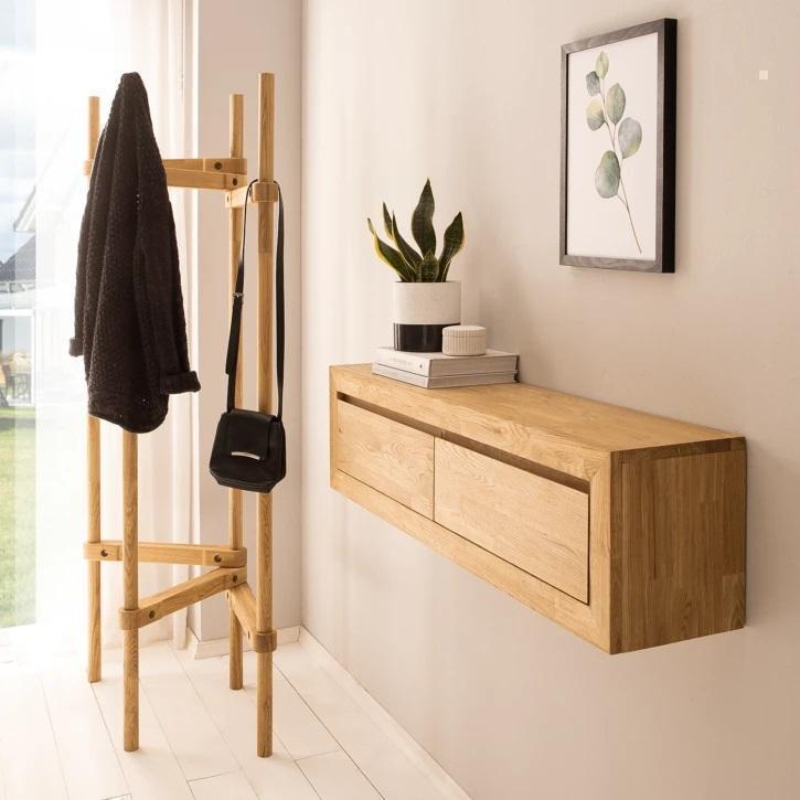 NordicStory zwevende sideboard-consoletafel in massief eikenhout 