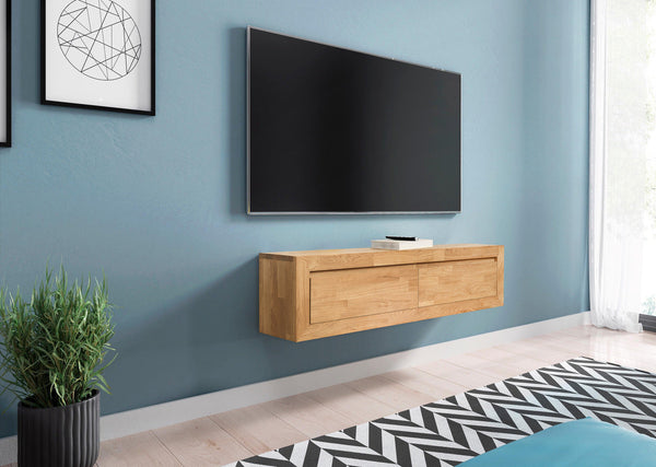 NordicStory zwevende sideboard-consoletafel in massief eikenhout 