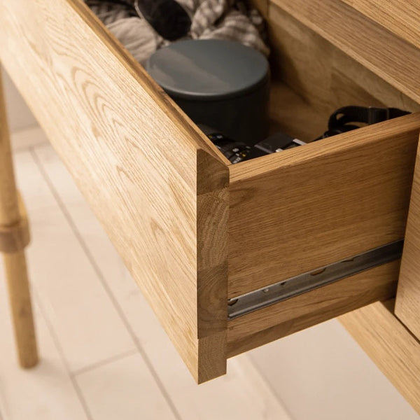 NordicStory zwevende sideboard-consoletafel in massief eikenhout 