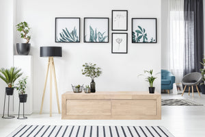 NordicStory zwevende sideboard-consoletafel in massief eikenhout 