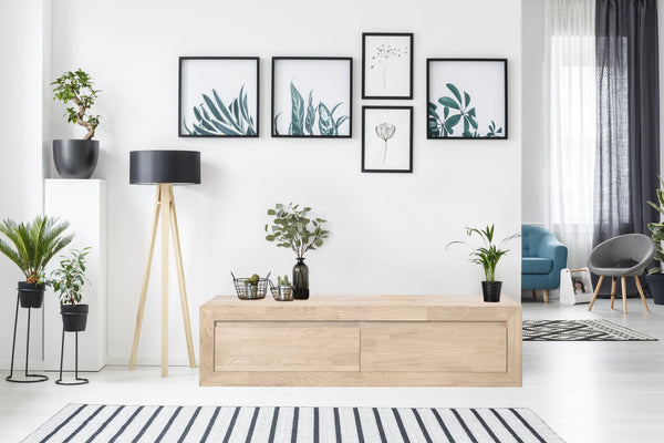 NordicStory zwevende sideboard-consoletafel in massief eikenhout 