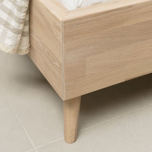 NordicStory Bed massief eiken Scandinavische slaapkamer 