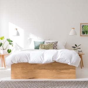 NordicStory Sofia Slaapkamer Hoofdbord Bed in massief Scandinavisch eikenhout