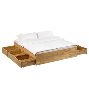 NordicStory Sofia Slaapkamer Hoofdbord Bed in massief Scandinavisch eikenhout