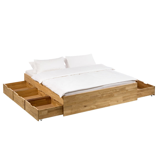 NordicStory Sofia Slaapkamer Hoofdbord Bed in massief Scandinavisch eikenhout