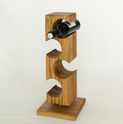 NordicStory Alma eikenhouten wijnrek, wijnstandaard voor 4 flessen