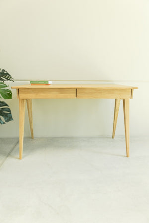  NordicStory Massief eiken bureautafel 2 laden