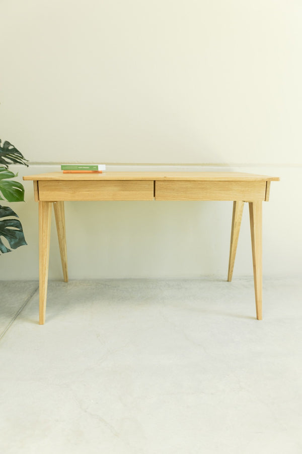  NordicStory Massief eiken bureautafel 2 laden