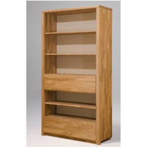 Wandkast met 2 laden in massief eiken Elsa 2 108 x 40 x 201,5 cm | NordicStory