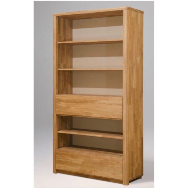 Wandkast met 2 laden in massief eiken Elsa 2 108 x 40 x 201,5 cm | NordicStory