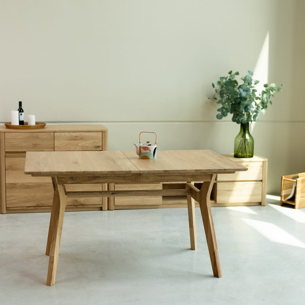 NordicStory uitschuifbare eettafel in massief eiken Harold