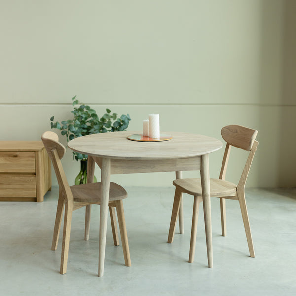 Roble.Store Ronde uitschuifbare eettafel in massief eikenhout 