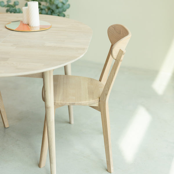 NordicStory Uitschuifbare ronde eettafel in massief eikenhout