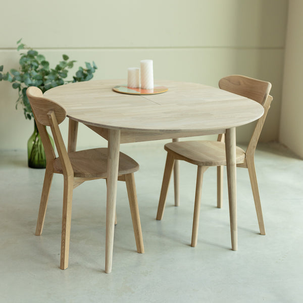 NordicStory Uitschuifbare ronde eettafel in massief eikenhout
