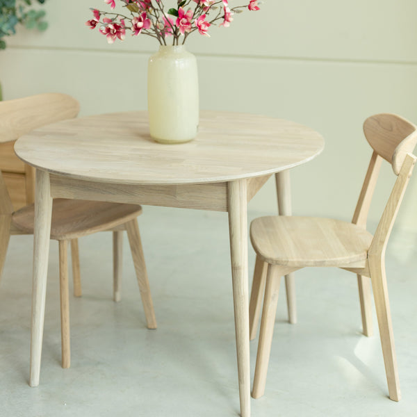 NordicStory Uitschuifbare ronde eettafel in massief eikenhout 