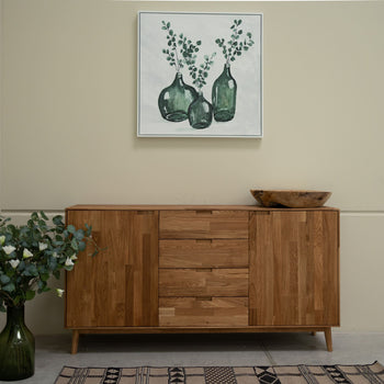 NordicStory Dressoir Ladekast in massief eiken Escandi 3 160 x 45 x 84,5 cm.