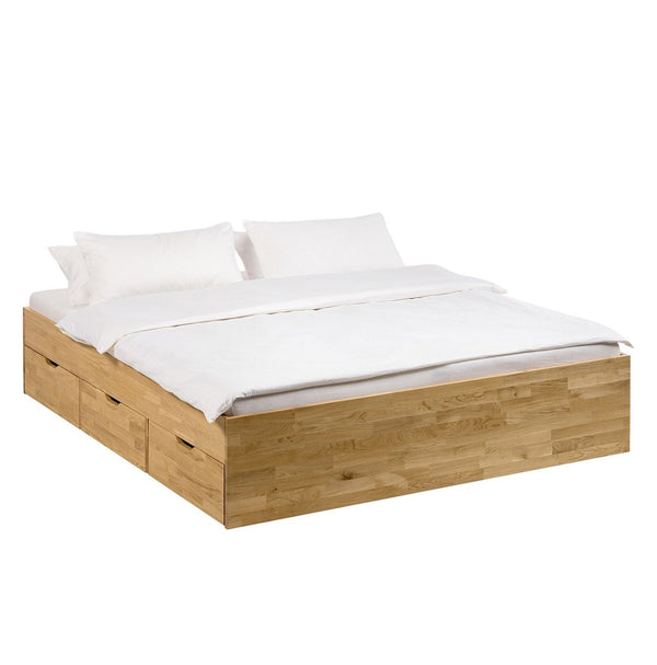 Sofia massief eiken bed met opbergruimte | NordicStory