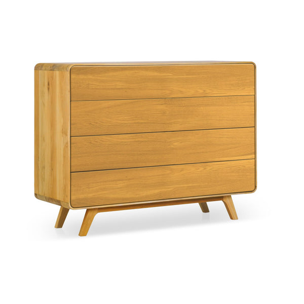 NordicStory ladekast in massief eiken Geneva 3, 120 x 42 x 90 cm.