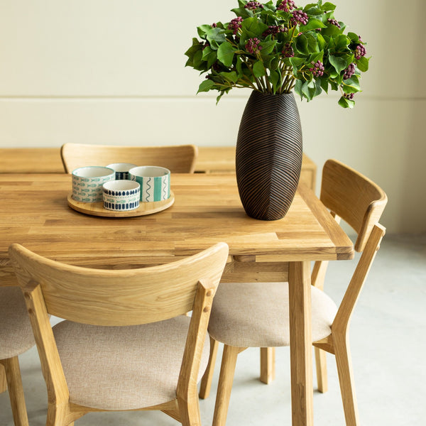 Uitschuifbare eettafel in massief eiken Mini 1, 110-170 x 65 x 77 (75) cm | NordicStory