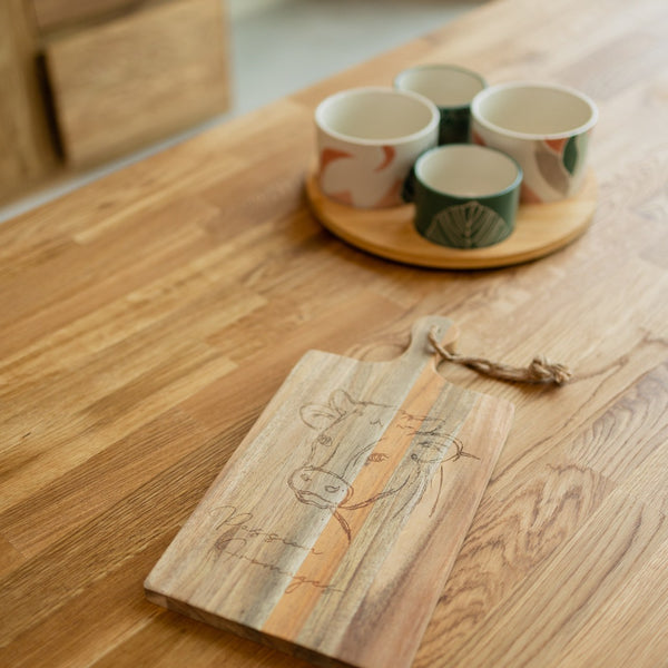 Uitschuifbare eettafel gemaakt van massief duurzaam eikenhout