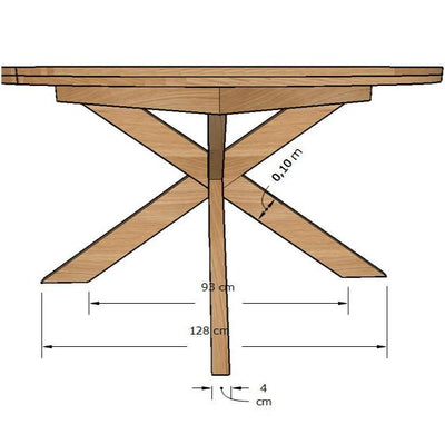NordicStory Holger ronde uitschuifbare eettafel van massief eikenhout