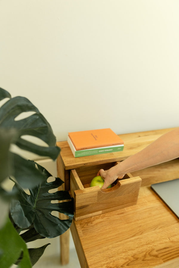 NordicStory Massief eiken bureautafel 2 laden