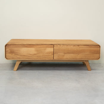NordicStory Geneva eiken massief houten dressoir, 120 x 45 x 36,5 cm.