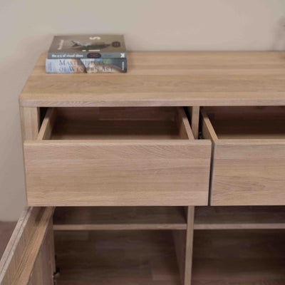 NordicStory Dressoir Ladekast in massief eikenhout