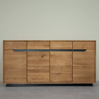 NordicStory Bremen eiken massief houten dressoir, 180 x 42 x 90 cm.