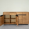 NordicStory Bremen eiken massief houten dressoir, 180 x 42 x 90 cm.