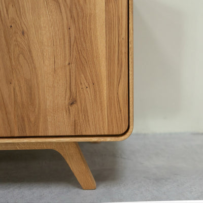 NordicStory Geneva eiken massief houten schoenenrek, 80 x 35 x 110 cm.