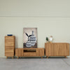 NordicStory ladekast in massief eiken Geneva 1, 50 x 42 x 126 cm.