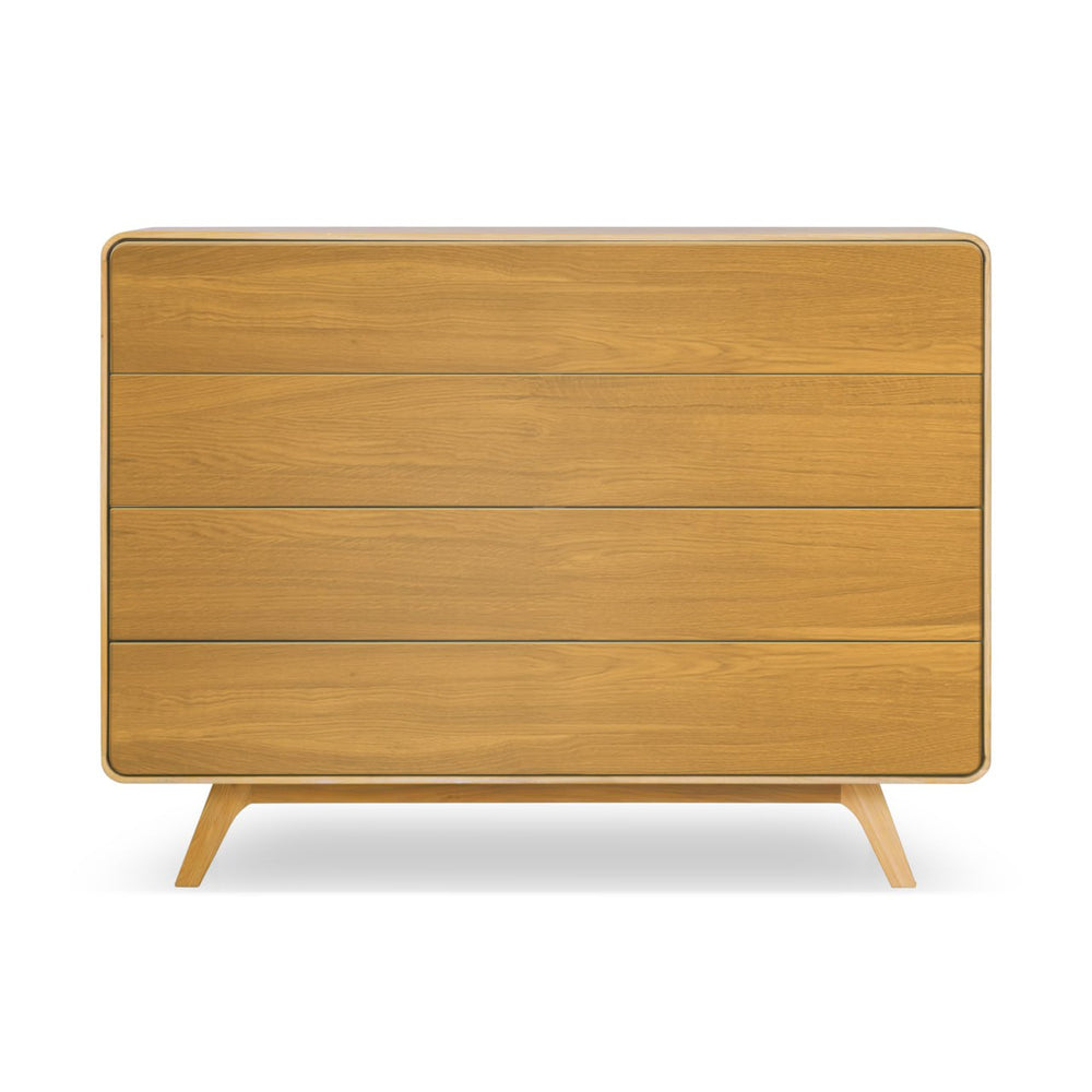 NordicStory ladekast in massief eiken Geneva 3, 120 x 42 x 90 cm.
