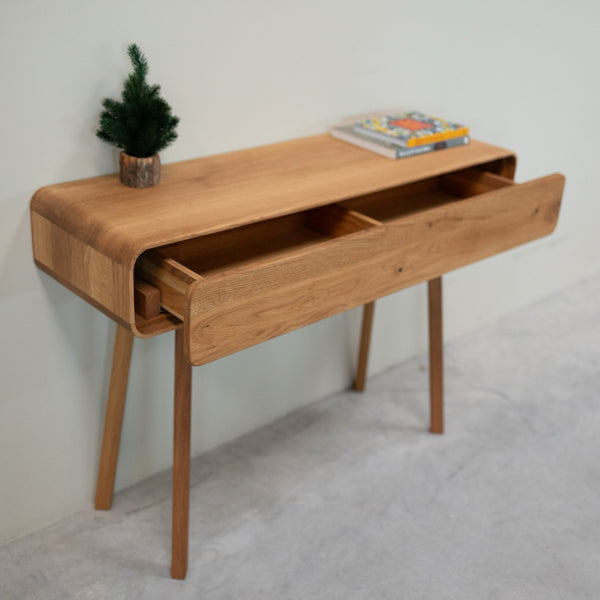 NordicStory Consolekast in massief eiken Geneva, 110 x 35 x 80 cm.