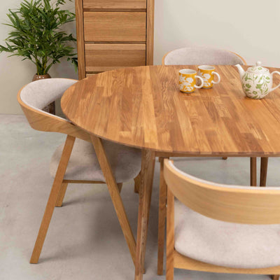 Roble.Store Ronde uitschuifbare eettafel in massief eikenhout 